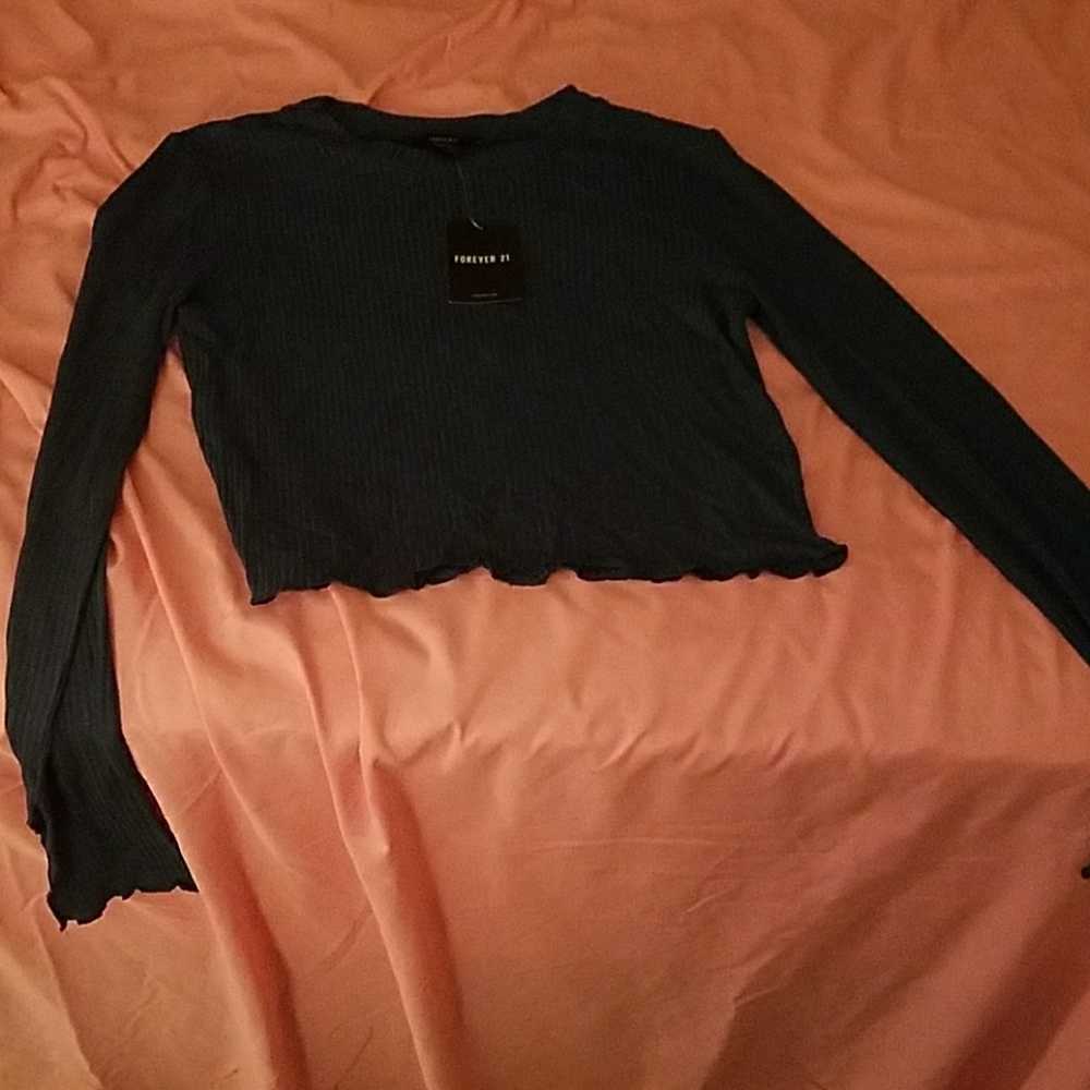 Crop top teal shirt